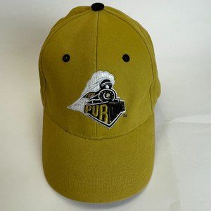 Gold Purdue Boilermakers Fitted Hat - Men's 7-3/8 - Embroidered train logo